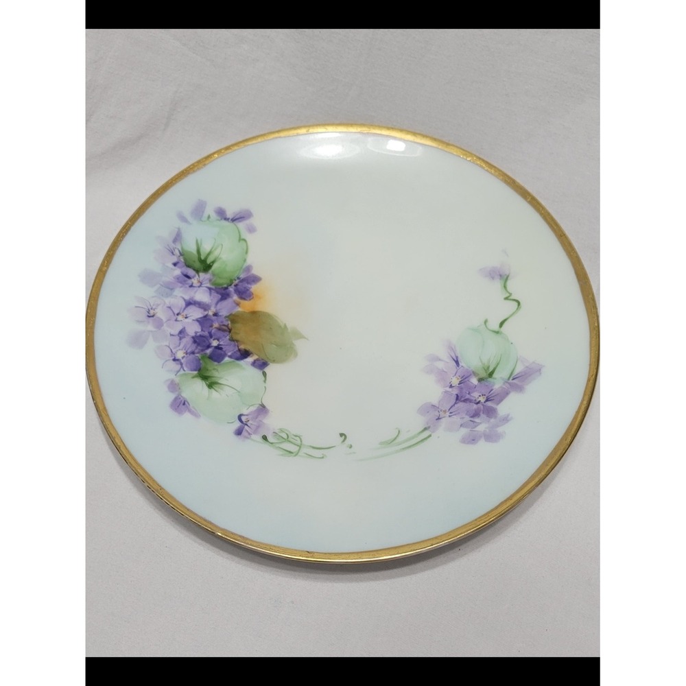 Thomas Sevres Bavaria Porcelain Floral Plate Gold Trim ~8 in Round Decorative - Picture 2 of 10